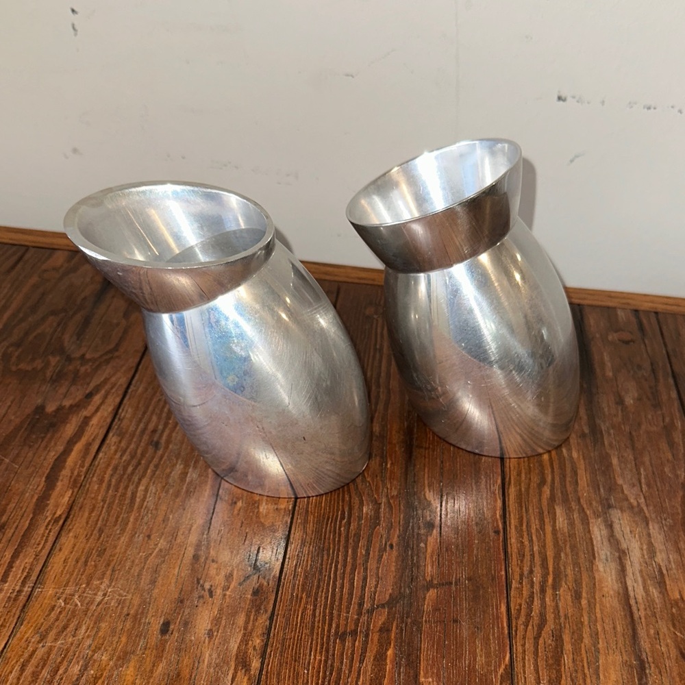 Elegant Silver Aluminum vintage Nambe creamer, and sugar